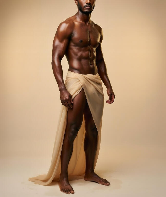 Posseidon, standing, Greek Mythology inspired artwork by Aurel Voss. Aurel Voss is the artist and founder of Eidos Form Studio.